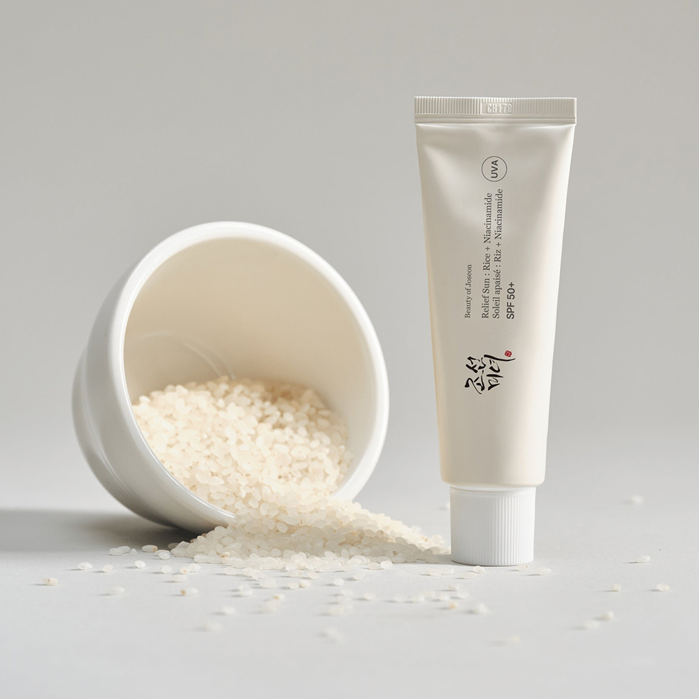 BEAUTY OF JOSEON Relief Sun: Rice + Niacinamide SPF 50+, 50 ml — crema de protectie solara pentru fata formulata cu extract de orez si extracte fermentate din cereale, care contribuie la hidratarea pielii uscate si la calmarea pielii, Daily