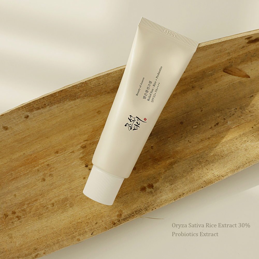 BEAUTY OF JOSEON Relief Sun Crema de fata cu protectie solara SPF 50 Extract Orez si Probiotice - Hidratare si Protectie UV, 50 ml