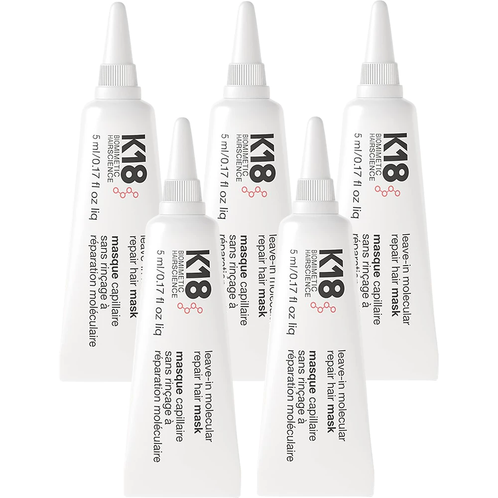 K18 Molecular Repair Leave-In Hair Mask Set – Set de 5 Măști Revitalizante pentru Păr, 5x5ml