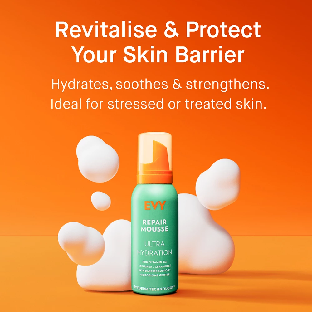 EVY TECHNOLOGY Repair Mousse Crema Hidratanta pentru Fata si Corp Ultra Hydration - Uree & Ceramide pentru Calmarea si Refacerea Barierei Pielii, 100 ml
