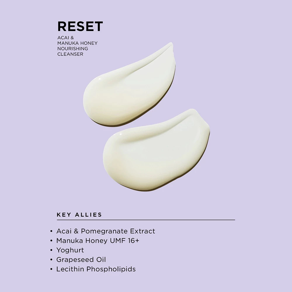 PSA Reset Crema de curatare faciala nutritiva cu Acai si Miere de Manuka - Hidratare si Luminozitate, 100 ml