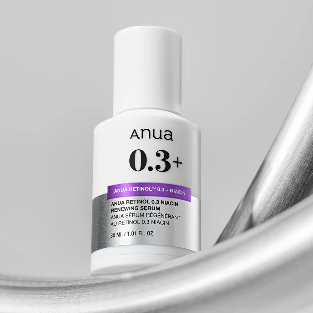 ANUA Retinol 0.3% + Niacin Renewing, 30 ml - ser de fata formulat cu retinol 0.3% si niacinamida 5%, care contribuie la imbunatatirea texturii si tonusului pielii si la uniformizarea tonului pielii si la reducerea hiperpigmentarii