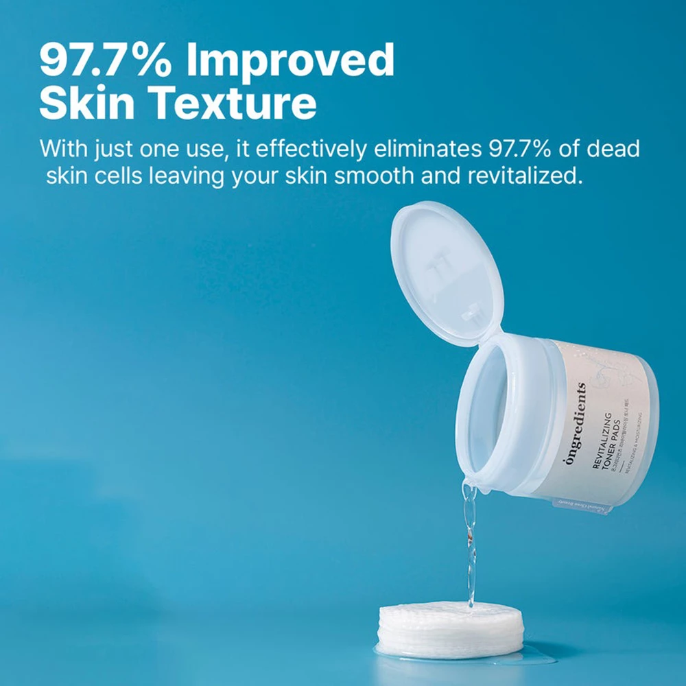 ONGREDIENTS Revitalizing Toner Pad Dischete Tonifiante Antioxidante - Hidratare Intensa si Luminozitate, 60 buc