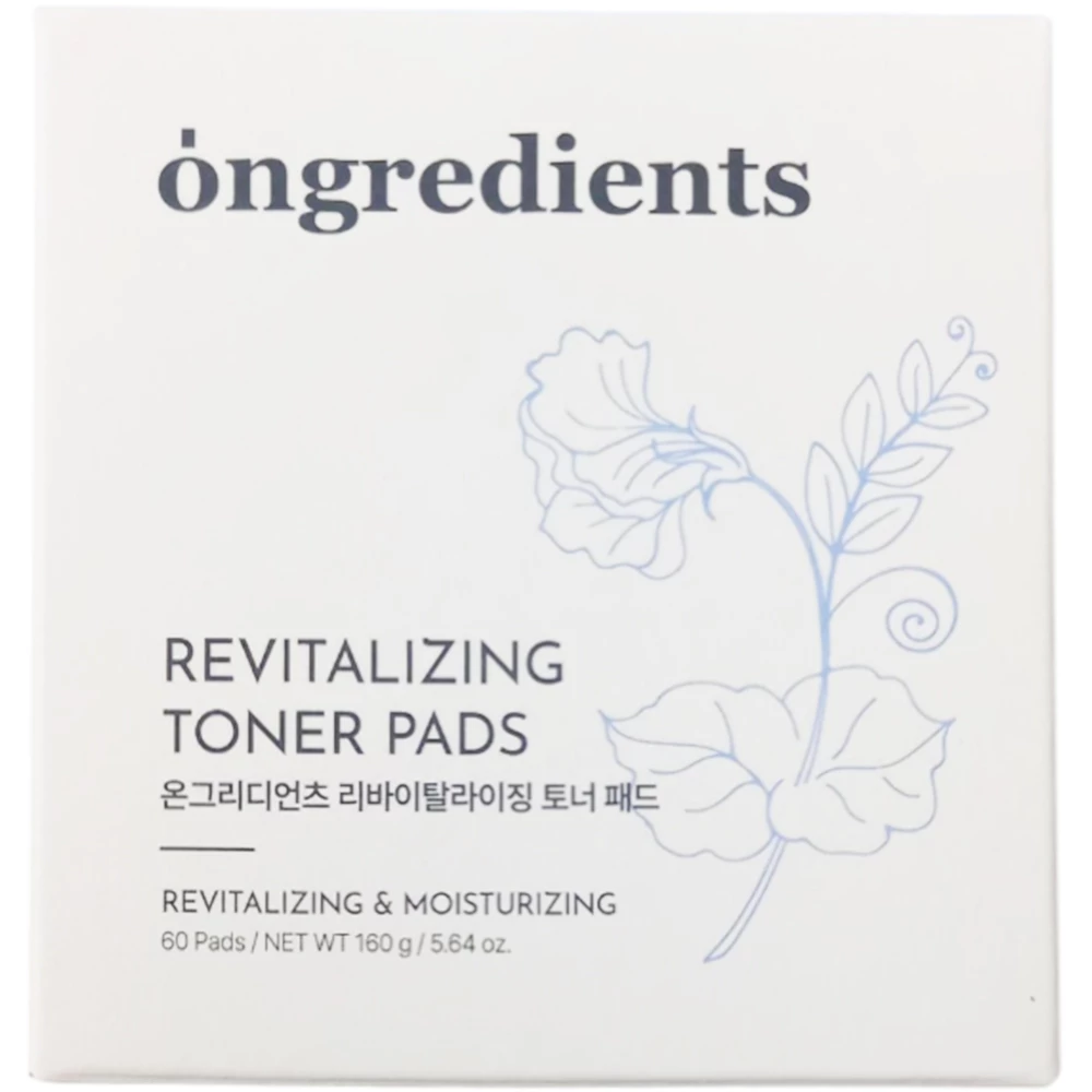 ONGREDIENTS Revitalizing Toner Pad Dischete Tonifiante Antioxidante - Hidratare Intensa si Luminozitate, 60 buc