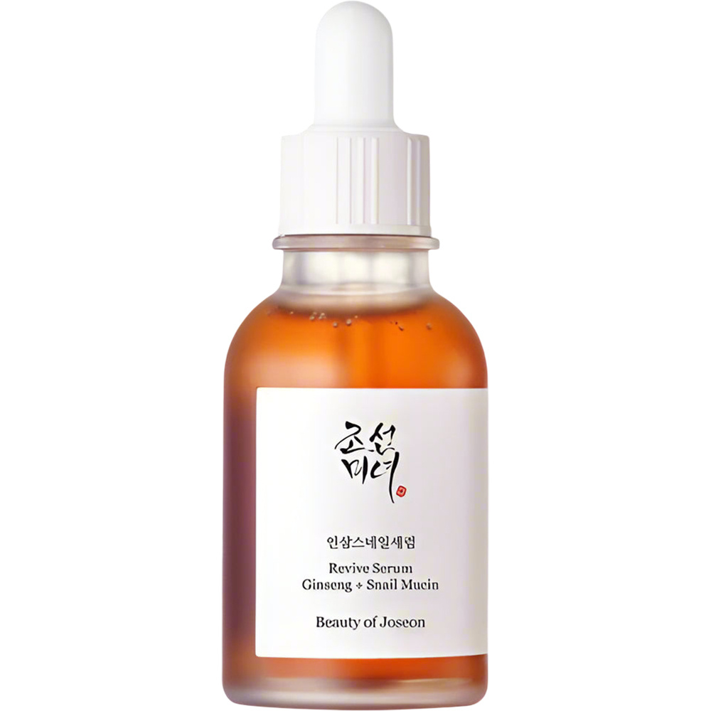 BEAUTY OF JOSEON Revive Serum: Ginseng + Snail Mucin - ser de fata formulat cu ginseng si mucina de melc, care contribuie la revitalizarea pielii si la imbunatatirea elasticitatii - 60 ml