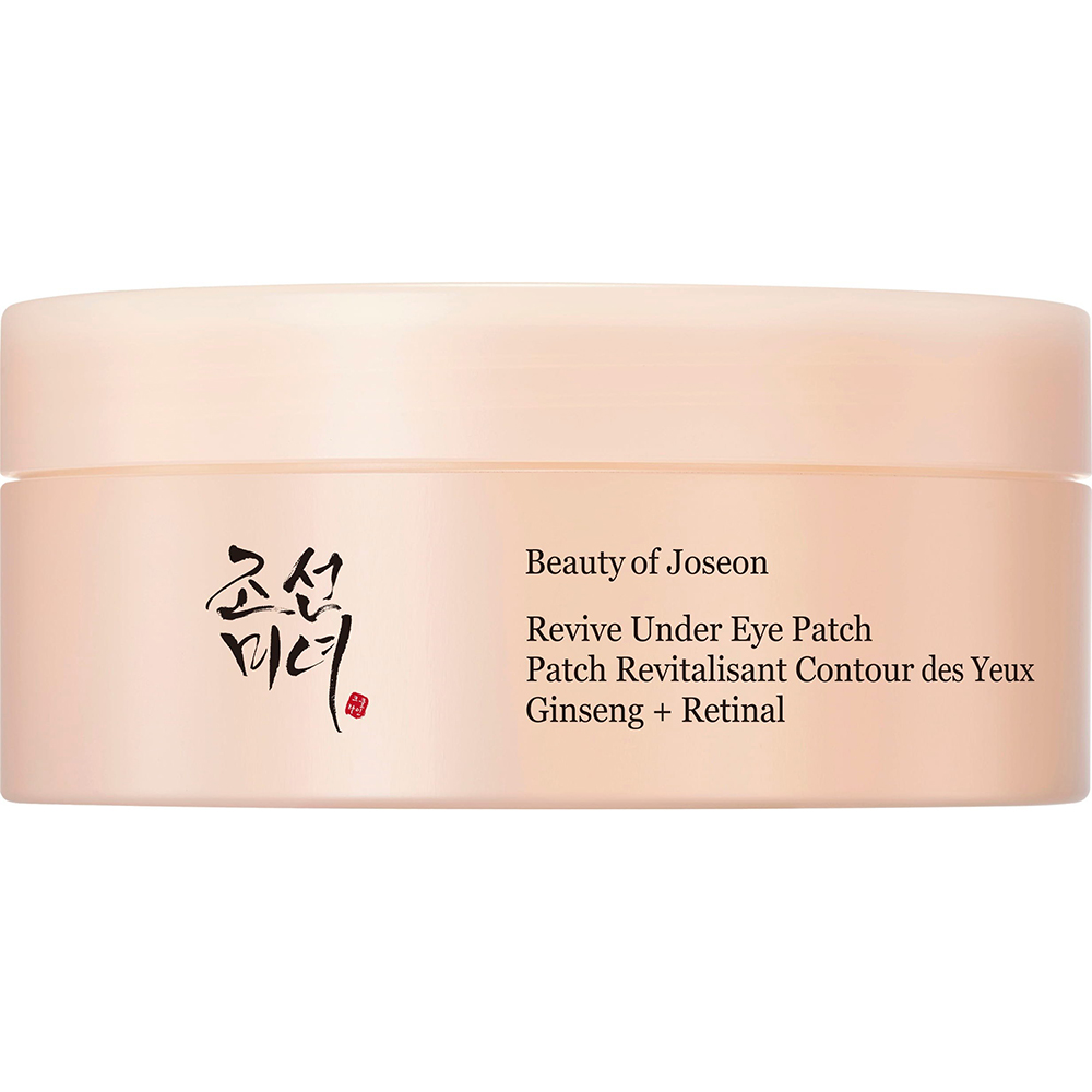 BEAUTY OF JOSEON Revive Under Eye Patch Ginseng + Retinal - benzi pentru ochi formulate cu apa de radacina de ginseng si retinal, care contribuie la imbunatatirea aspectului liniilor fine si al ridurilor din zona ochilor si la metinerea hidratarii - 60 buc/100gr