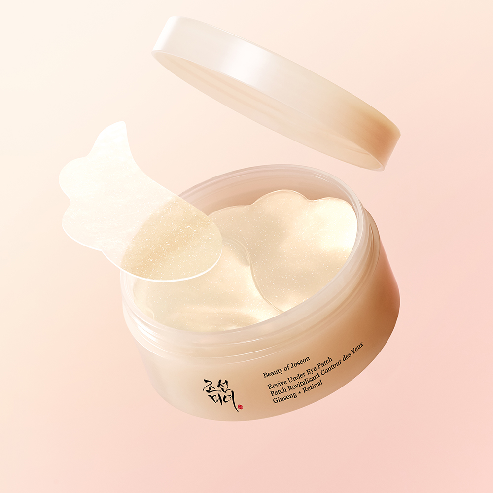BEAUTY OF JOSEON Revive Under Eye Patch Ginseng + Retinal - benzi pentru ochi formulate cu apa de radacina de ginseng si retinal, care contribuie la imbunatatirea aspectului liniilor fine si al ridurilor din zona ochilor si la metinerea hidratarii - 60 buc/93gr