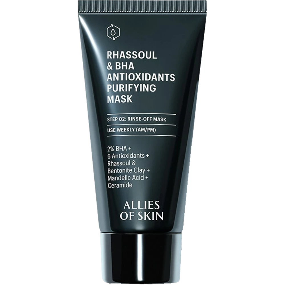 ALLIES OF SKIN Purifying Solutions Masca de Fata cu Argila Rhassoul si BHA - Curatare Profunda si Luminozitate, 50 ml