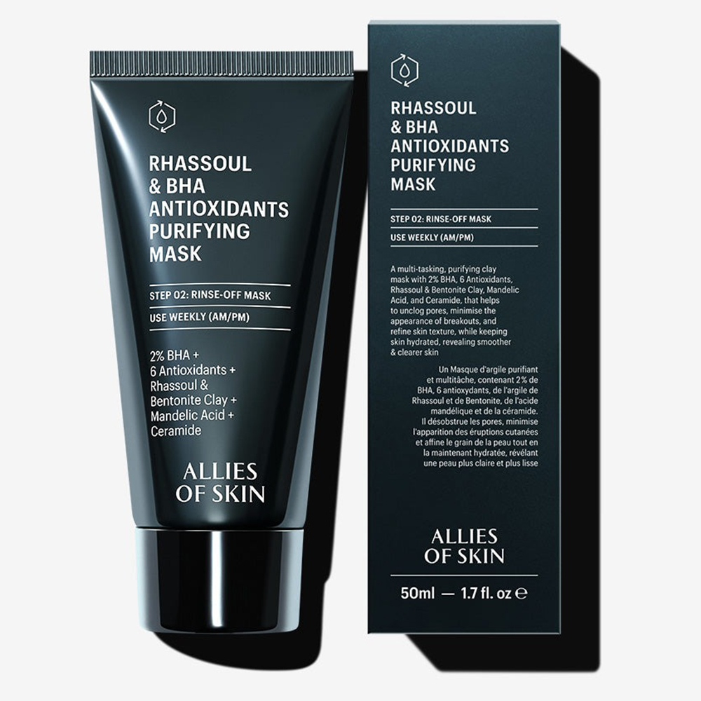 Allies of Skin Rhassoul and BHA Antioxidants – Masca de Față Purificatoare, 50 ml