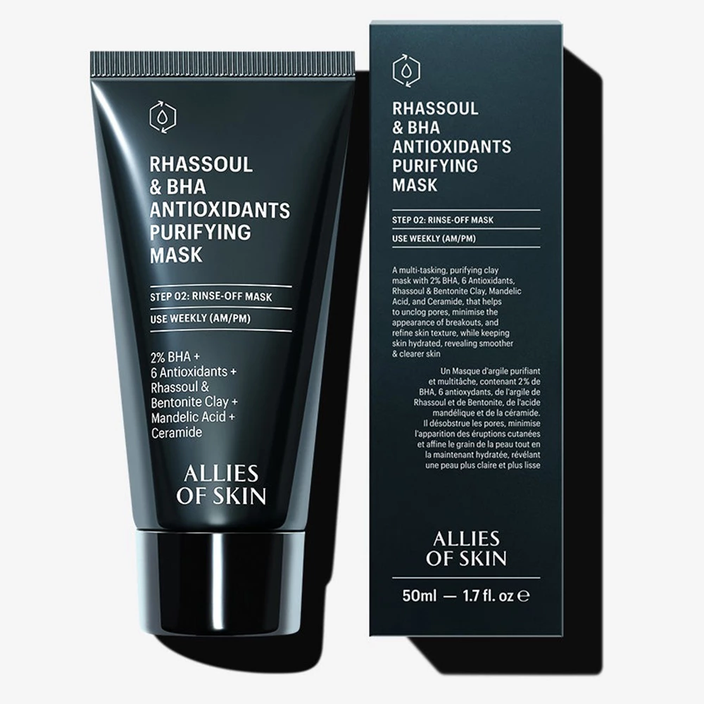 ALLIES OF SKIN Purifying Solutions Masca de Fata cu Argila Rhassoul si BHA - Curatare Profunda si Luminozitate, 50 ml