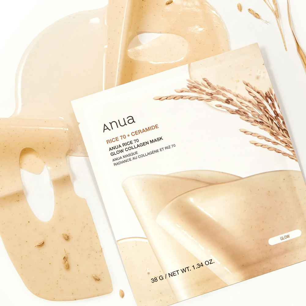 ANUA Rice 70 Glow-Collagen Mask masca de fata - hidratare si luminozitate, 38 gr