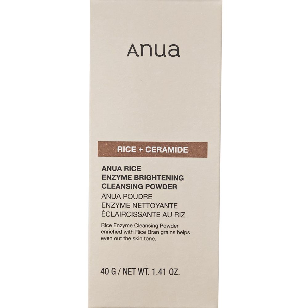 ANUA Rice Enzyme Brightening Cleansing Powder - pudra de curatare formulata cu enzime din orez si acid lactic, care contribuie la curatarea blanda a tenului si la mentinerea unui aspect mai neted - 40 gr
