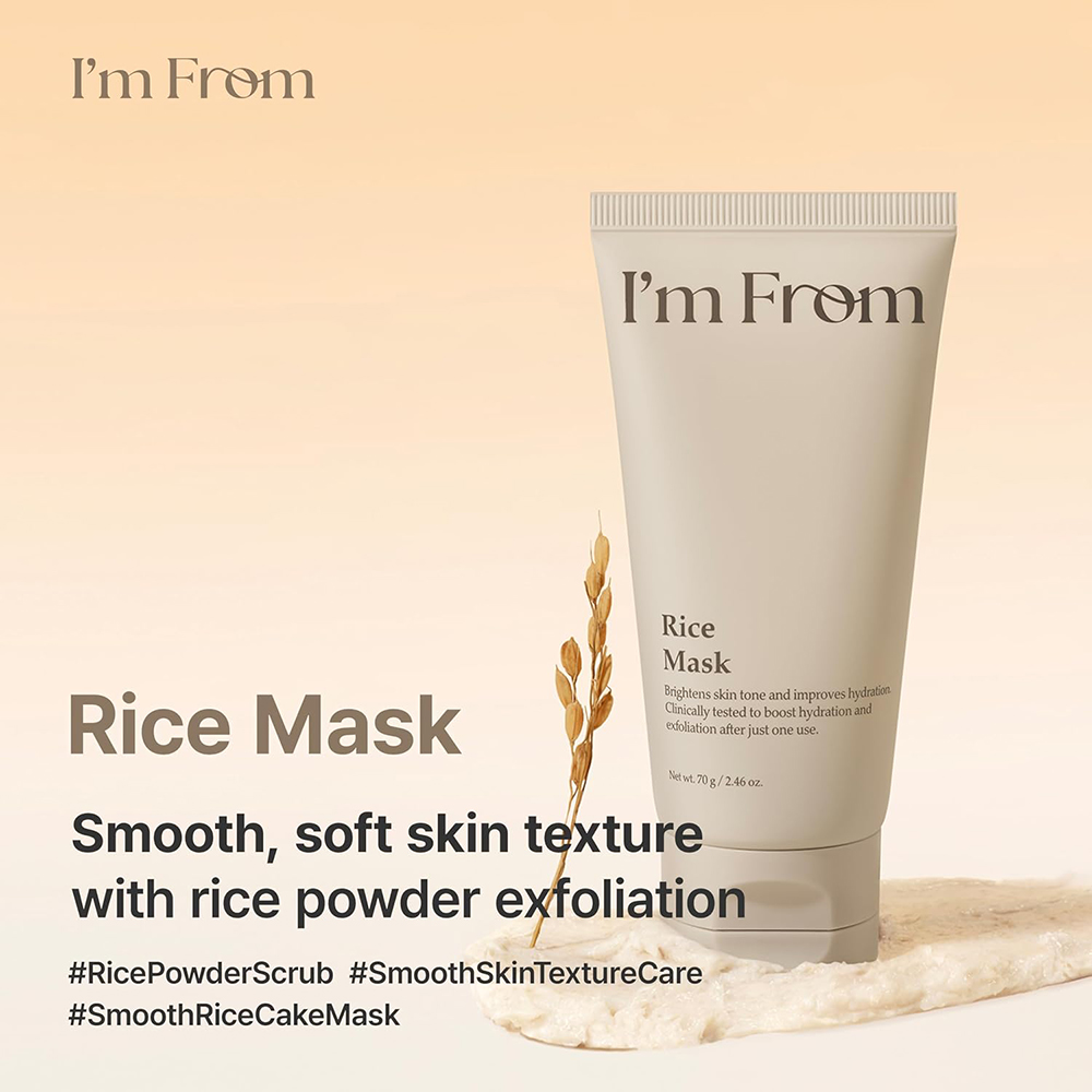 I'M FROM Rice Mask 70 gr - Masca de fata formulata cu orez Yeoju, care contribuie la indepartarea celulelor moarte si la mentinerea hidratarii pielii