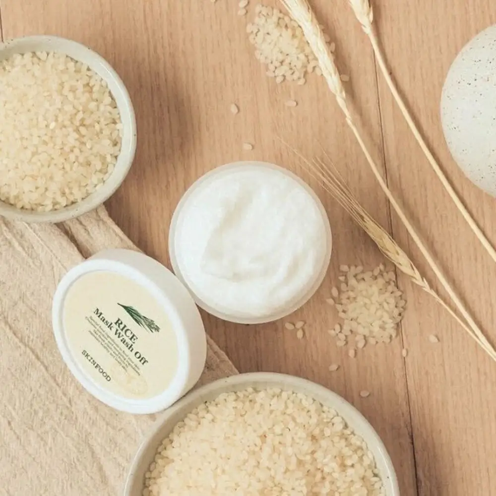 SKINFOOD Rice Mask Masca exfolianta pentru fata Radiant Glow - Exfoliere delicata si hidratare intensa, 100 ml