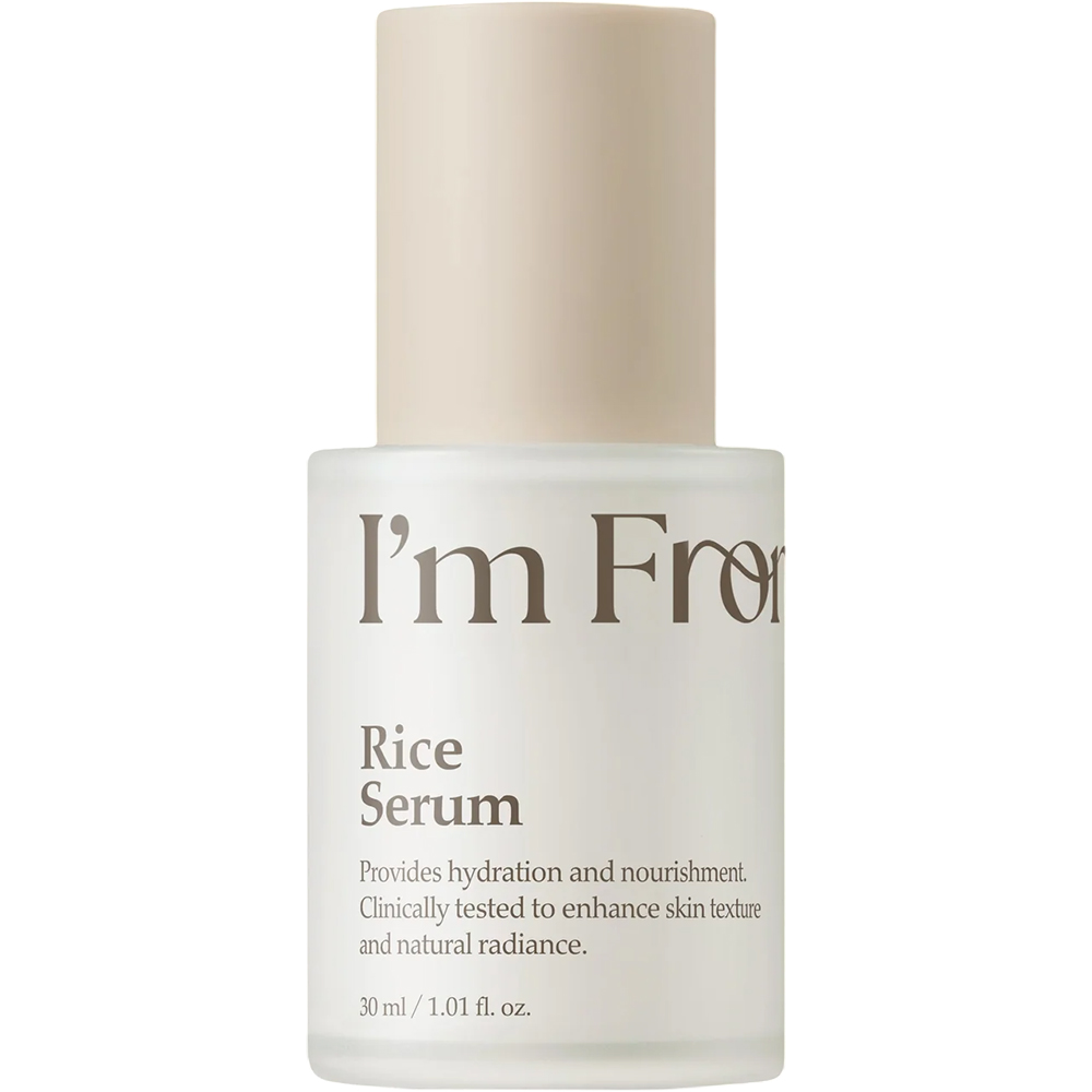 I'M FROM Rice Serum - ser de fata formulat cu extract de ferment de germeni de orez si niacinamida, care contribuie la mentinerea pielii luminoase si la metinerea tenului curat - 30 ml