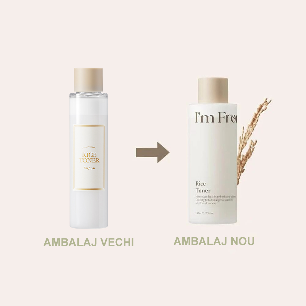 I'M FROM Rice Toner, 150 ml - Toner de fata formulat cu extract de orez organic si GOA RICE din Yeoju, care contribuie la hidratarea pielii si la mentinerea confortului cutanat