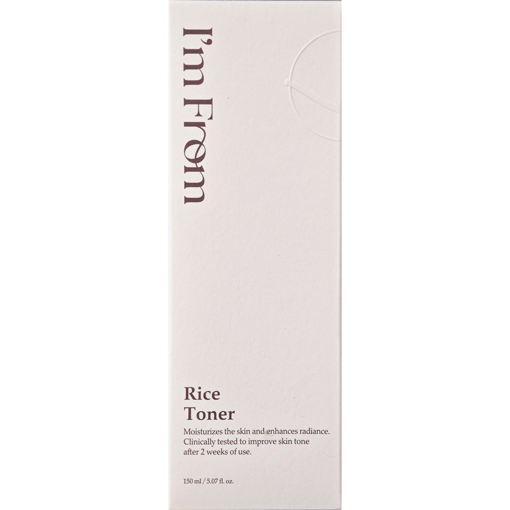 I'M FROM Rice Toner, 150 ml - Toner de fata formulat cu extract de orez organic si GOA RICE din Yeoju, care contribuie la hidratarea pielii si la mentinerea confortului cutanat