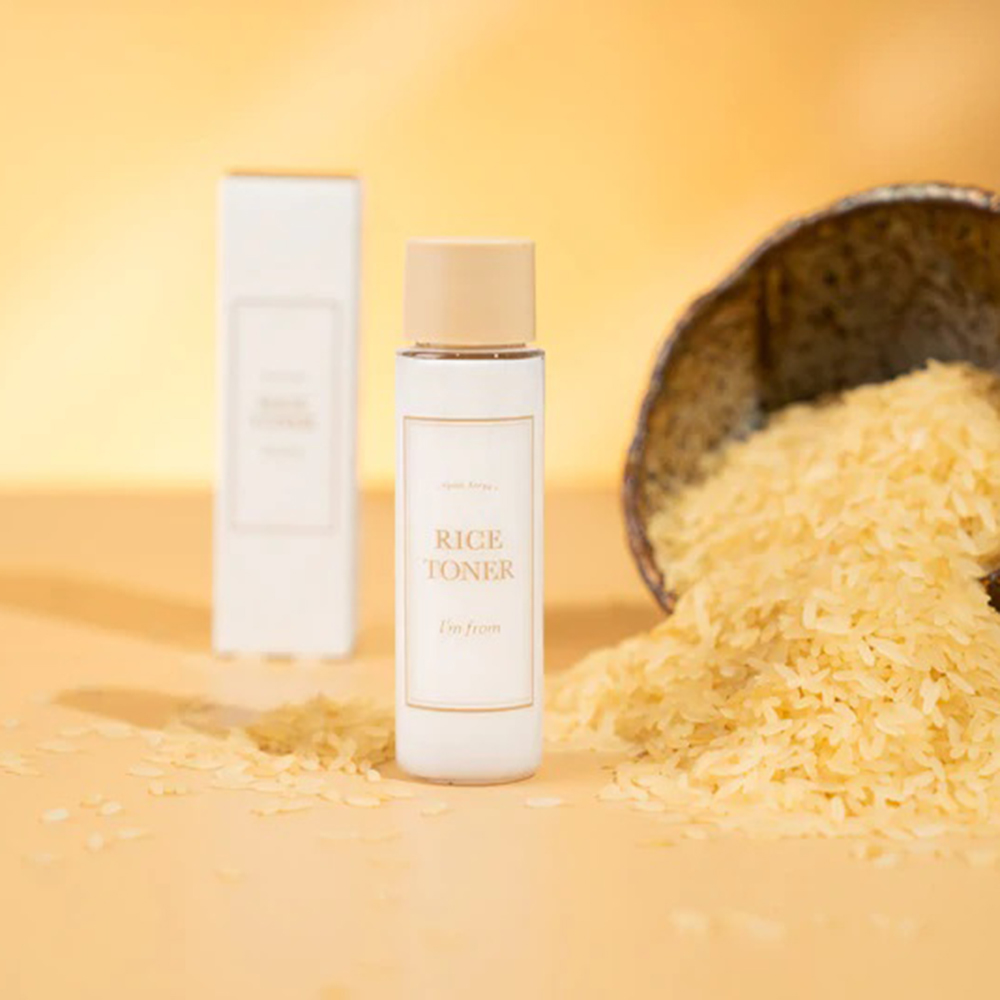 I'M FROM Rice Toner - toner de fata formulat cu extract de orez organic si apa, care contribuie la hidratarea pielii si la mentinerea confortului cutanat - 30 ml