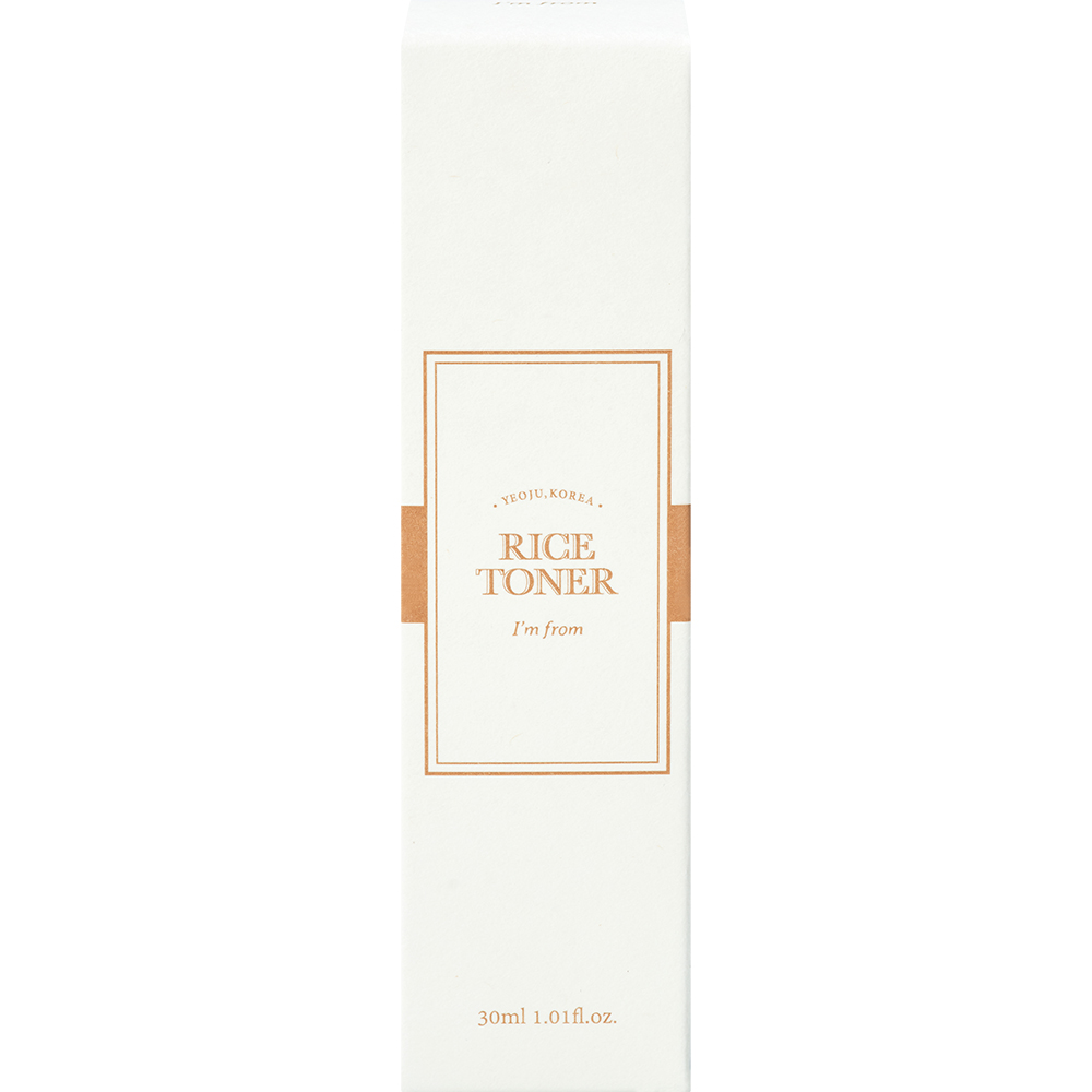 I'M FROM Rice Toner - toner de fata formulat cu extract de orez organic si apa, care contribuie la hidratarea pielii si la mentinerea confortului cutanat - 30 ml