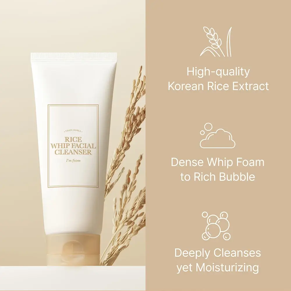 I'm From Rice Whip Crema de Curatare Iluminatoare - Exfoliere Delicata si Hidratare pentru Ten Luminos, 150 ml