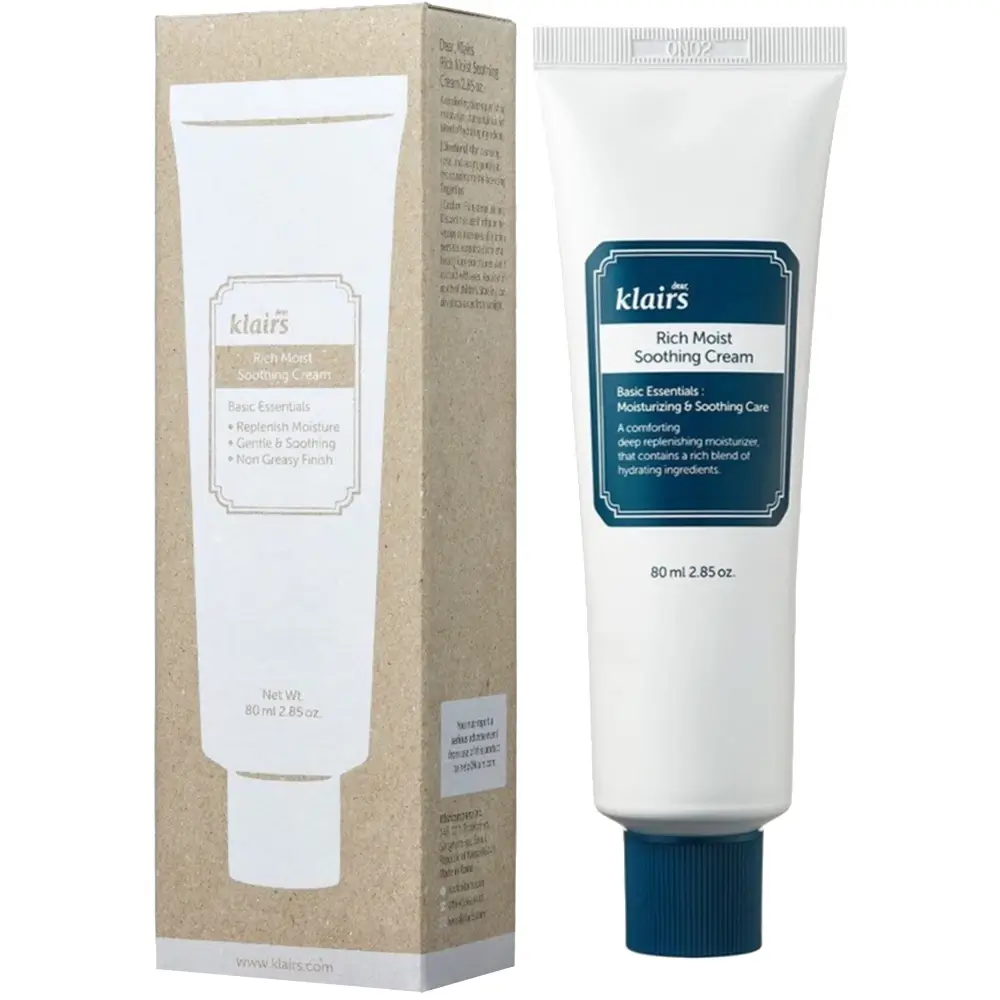 Dear Klairs Rich Moist Crema de Fata Calmanta - Hidratare Intensiva si Reducerea Roseatei, 80 ml