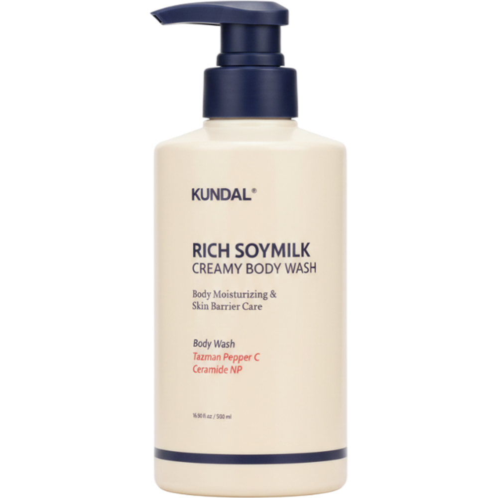 KUNDAL Rich Soymilk Body Wash Gel de dus Mellow Vanilla - hidratare si calmare, 500 ml
