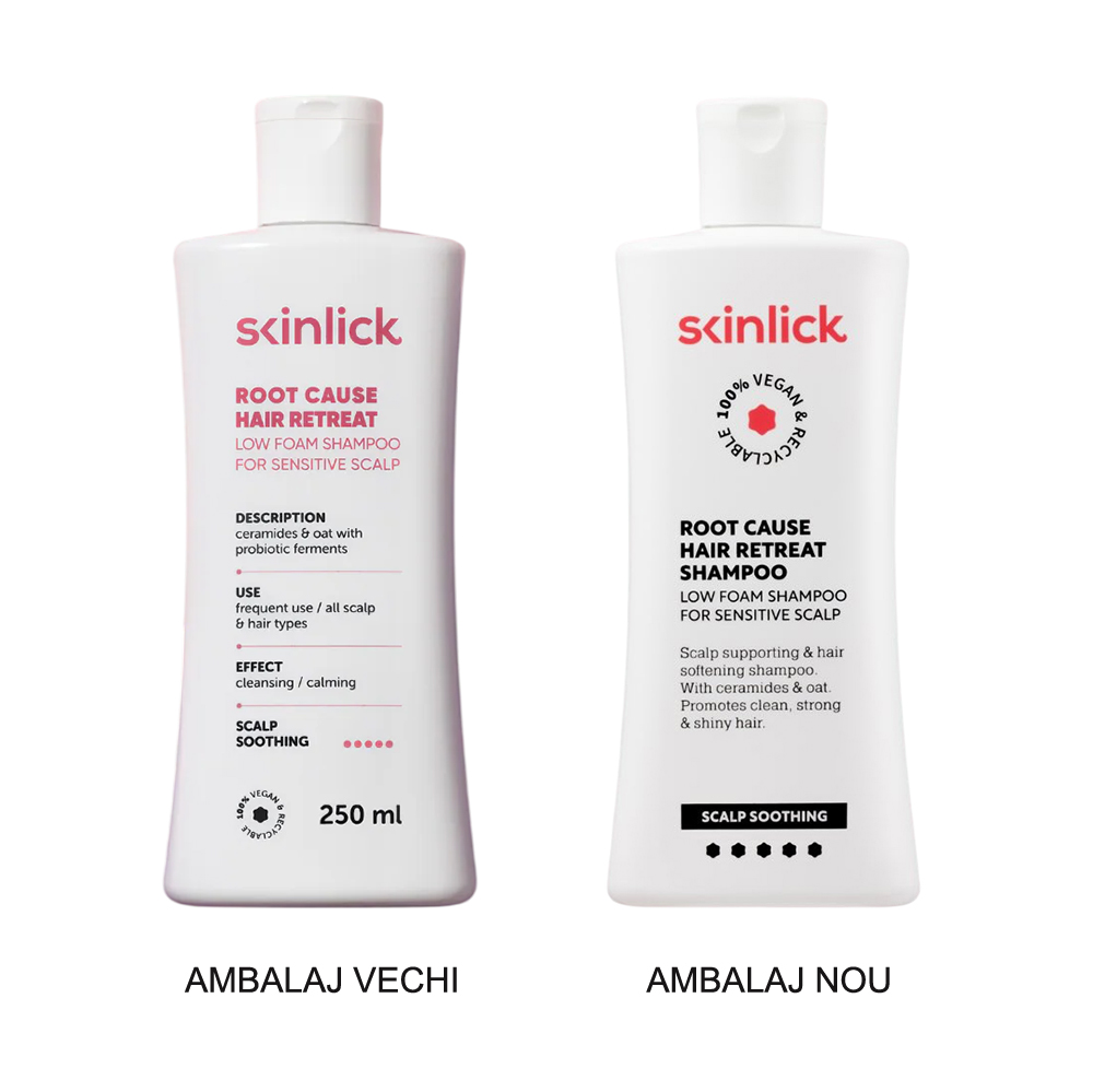 SKINLICK Root Cause Hair Retreat - sampon formulat cu ceramide si fermenti probiotici, care contribuie la mentinerea echilibrului intre curatare si nutritie si la mentinerea netezirii parului - 250 ml