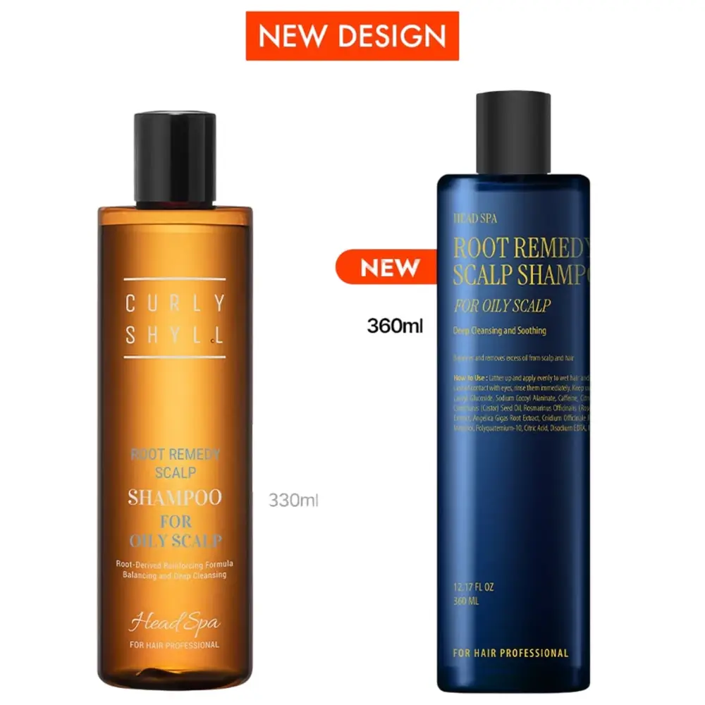 Curly Shyll Root Remedy Sampon pentru scalp gras - Regleaza sebumul si reduce caderea parului, efect revitalizant cu biotina si rozmarin, 360 ml