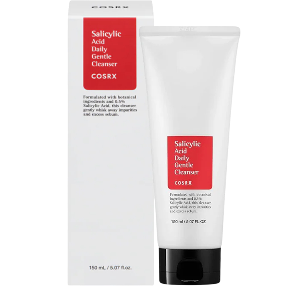COSRX Salicylic Acid Daily Gentle Cleanser, 150 ml - spuma de curatare formulata cu acid salicilic si ulei de arbore de ceai, care contribuie la indepartarea impuritatilor si excesului de sebum si la mentinerea aspectului pielii cu imperfectiuni