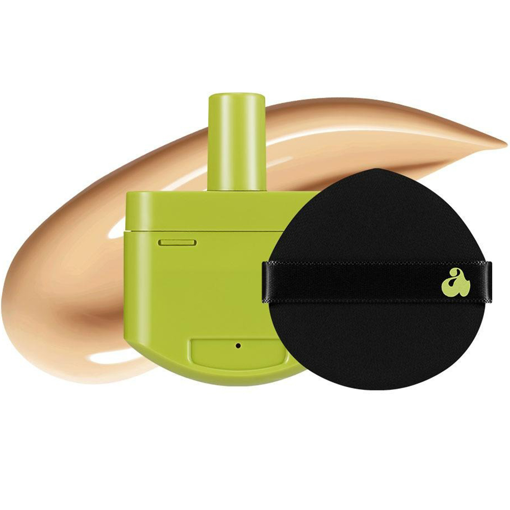 UNLEASHIA Satin Wear Healthy-Green Cushion Re-Feel fond de ten 21W Creamer - hidratare si luminozitate, 15 gr