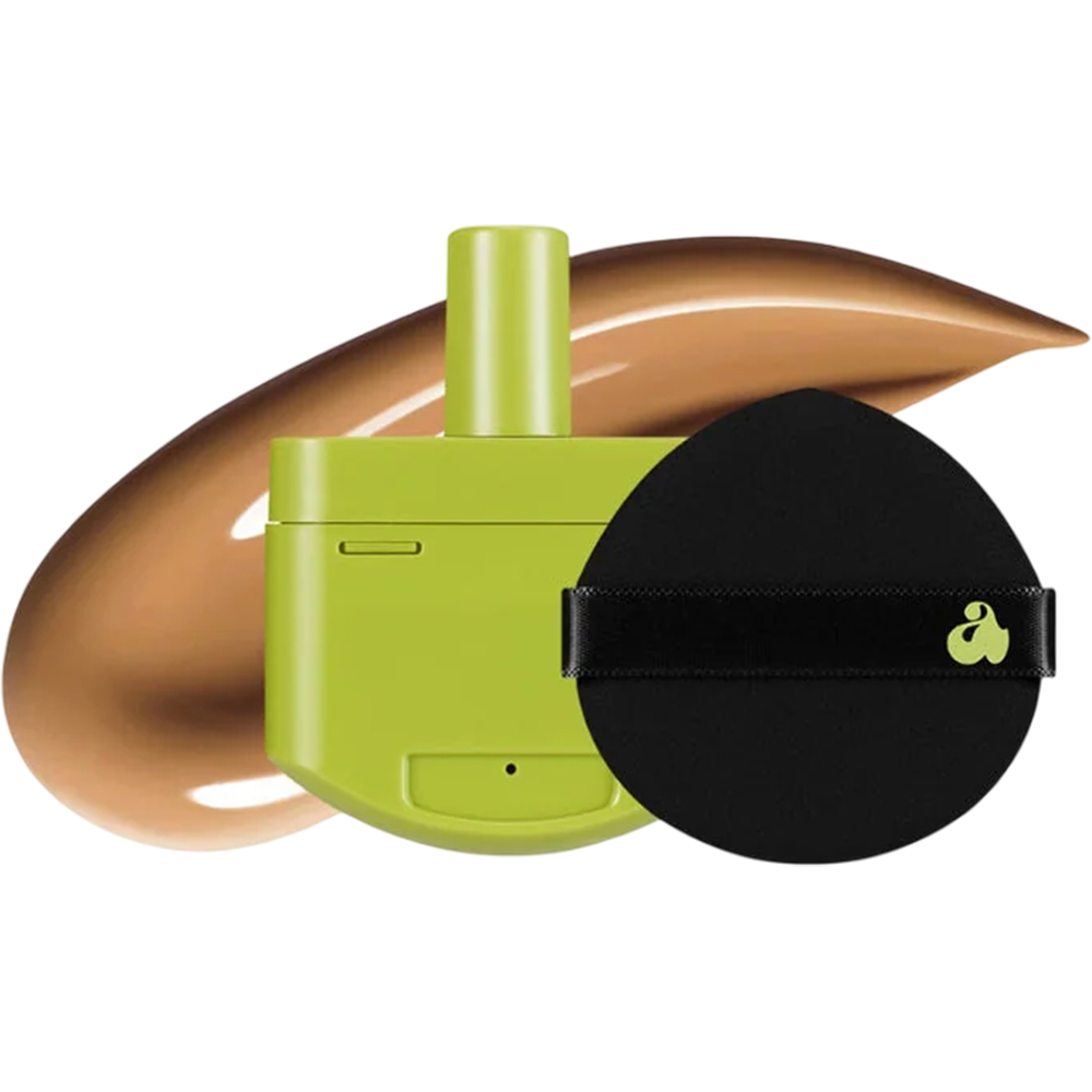 UNLEASHIA Satin Wear Healthy-Green Cushion Re-Feel fond de ten 32N Middle Honey - luminozitate si hidratare, 15 gr