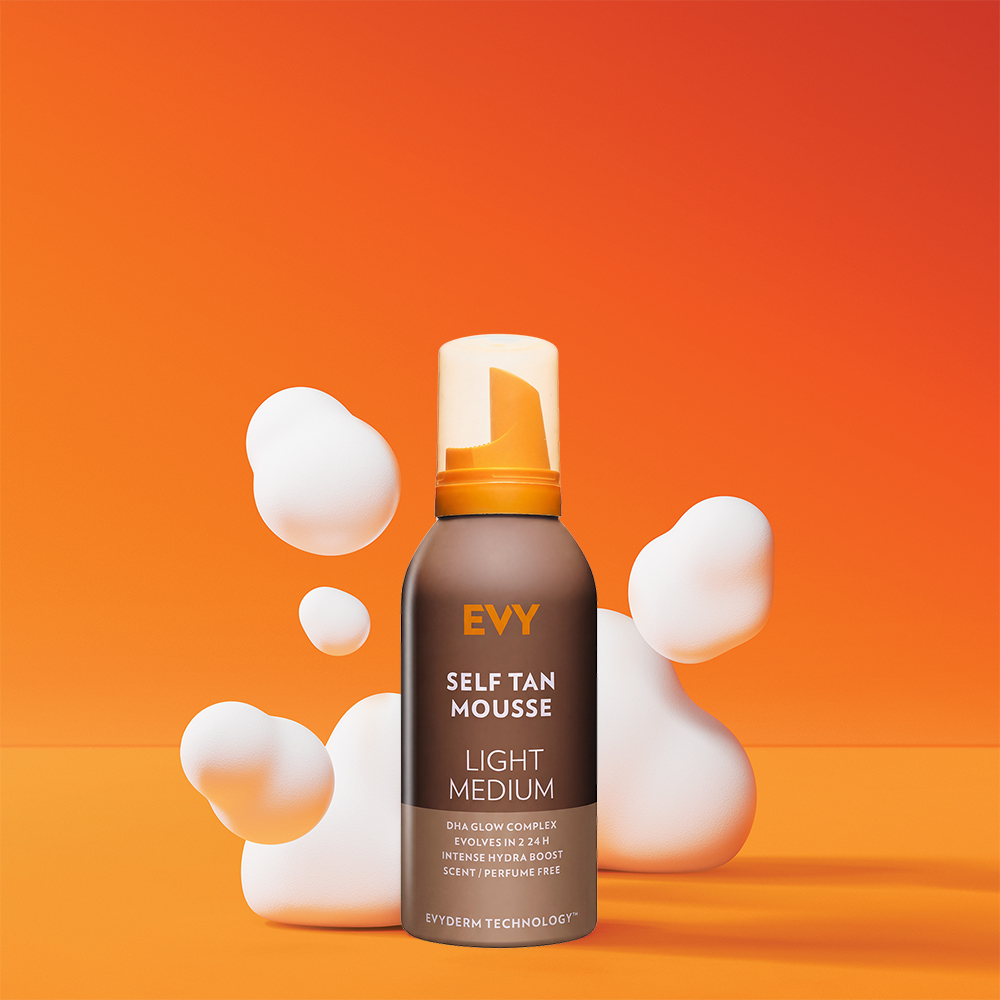 EVY TECHNOLOGY Self Tan Spuma Autobronzanta Light/Medium - Bronz Natural si Stralucire Antioxidanta Fara Radiatii UV