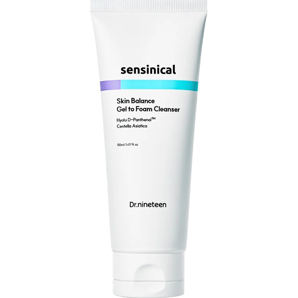 DR.NINETEEN Sensinical Skin Balance Gel to Foam Cleanser 150 ml - Spuma de curatare formulata cu acid hialuronic si pantenol, care contribuie la mentinerea hidratarii