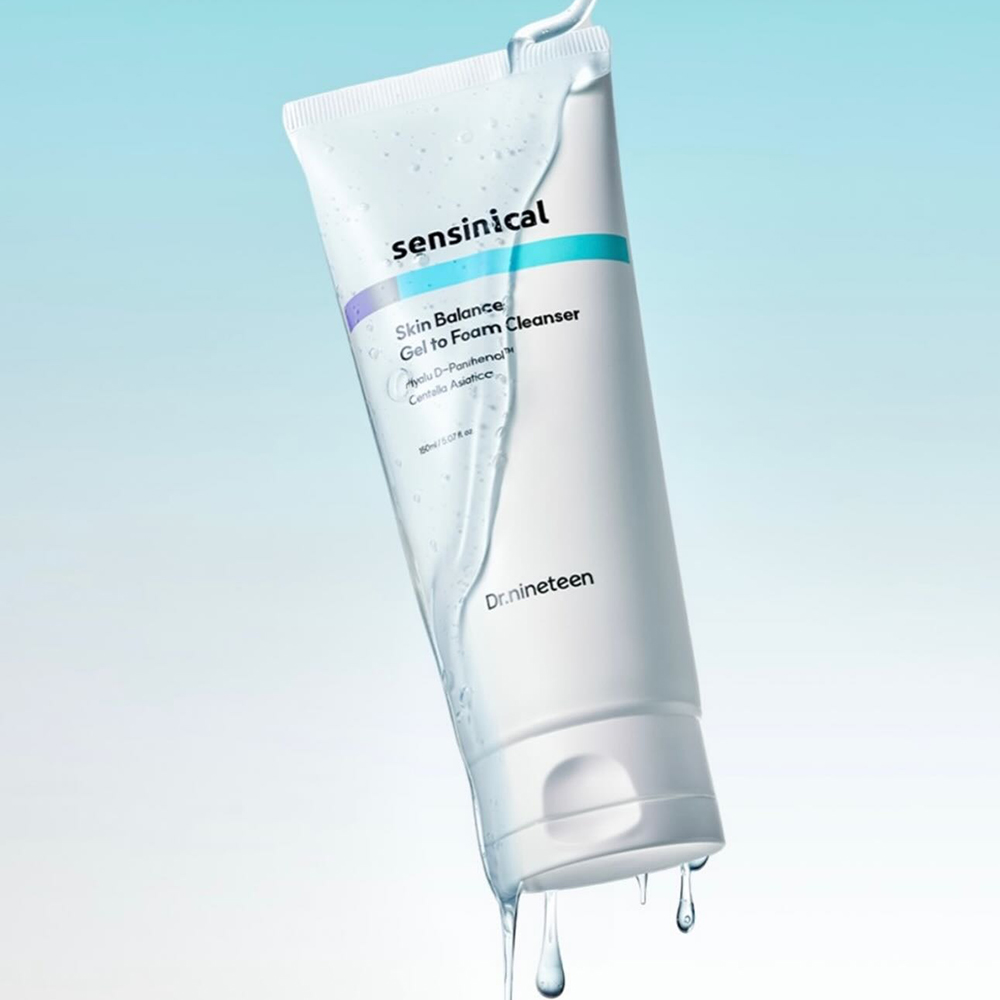 DR.NINETEEN Sensinical Skin Balance Gel to Foam Cleanser 150 ml - Spuma de curatare formulata cu acid hialuronic si pantenol, care contribuie la mentinerea hidratarii