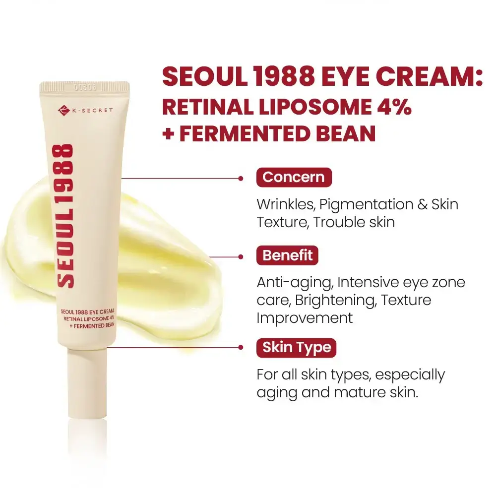 KSECRET Seoul 1988 Crema de ochi Retinal Liposome 4% - Antirid Intensiv si Iluminare, 30 ml