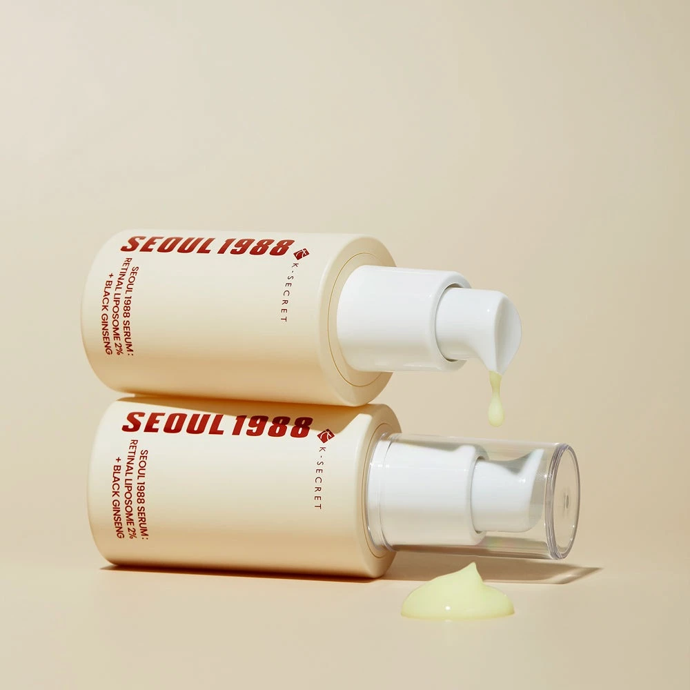 KSECRET Seoul 1988 Ser facial cu retinal si ginseng negru - Fermitate, anti-aging si luminozitate intensa, 30 ml