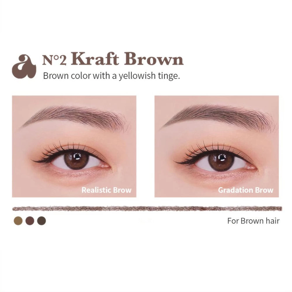 UNLEASHIA Shaper Defining Eyebrow Pencil creion de sprancene No. 2 Kraft Brown - precizie si rezistenta, 0.25 gr
