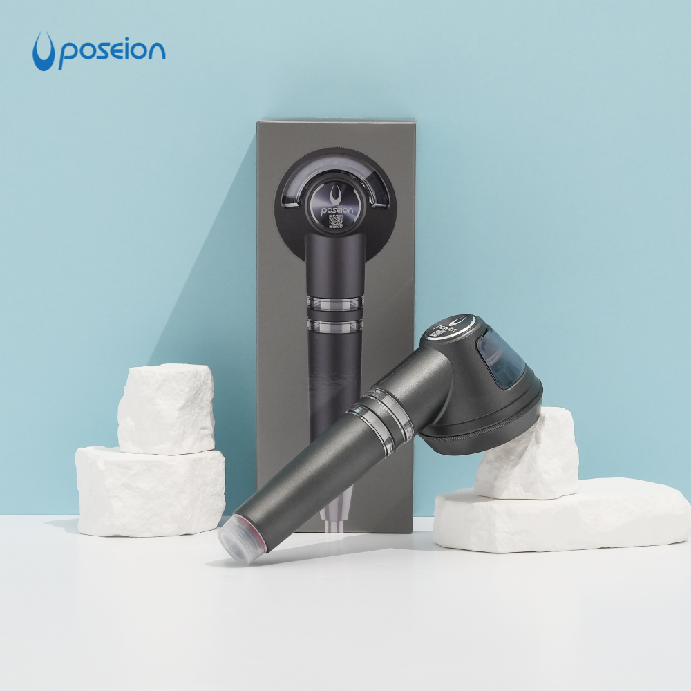 POSEION BT100 Premium Korean Revitalizing Shower Head, Dark Gray — cap de dus cu filtru de apa si sistem magnetic-ionizant, care contribuie la combaterea efectelor apei dure asupra pielii si parului si la reducerea consumului de apa