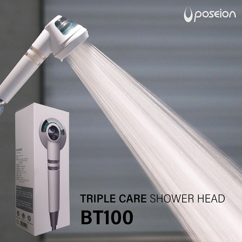 POSEION Shower Head BT100 SW, Snow White - cap de dus magnetizant care contribuie la filtrarea impuritatilor din apa de dus si la metinerea confortului pielii si scalpului
