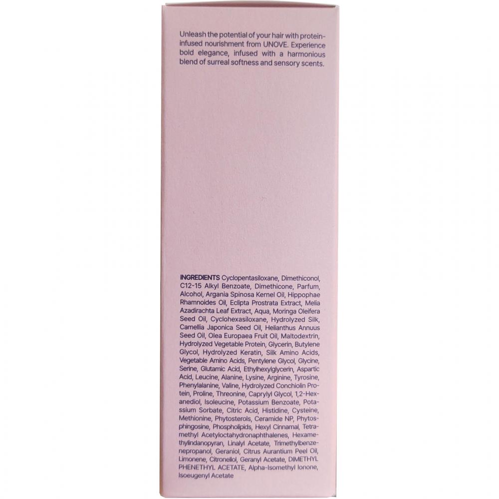 UNOVE Silk Hair Oil Tender Bloom - ulei de par formulat cu ulei de argan si complex de matase, care contribuie la hidratarea parului si la mentinerea aspectului matasos fara incarcare - 70 ml