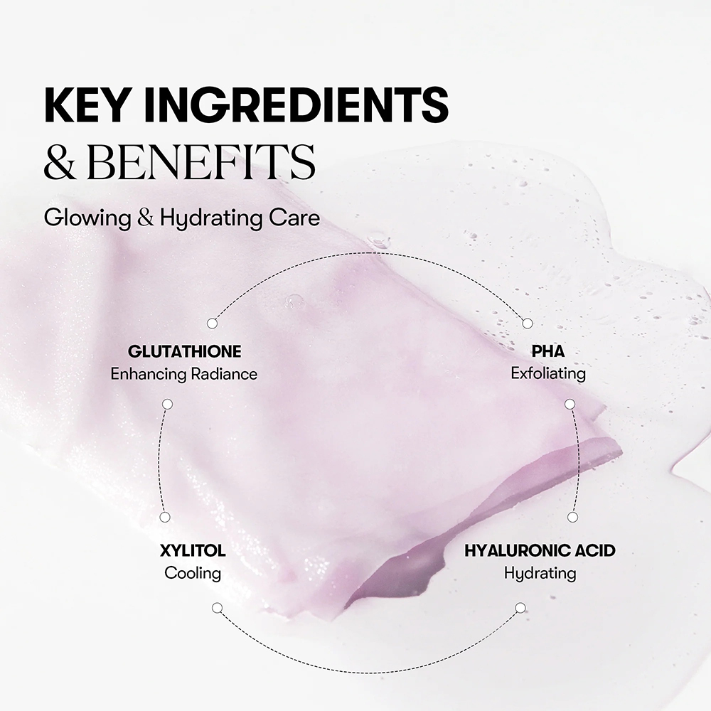 VT COSMETICS Skin Pack Sheet Mask Glutathione Masca de fata - luminozitate si hidratare, 100 buc