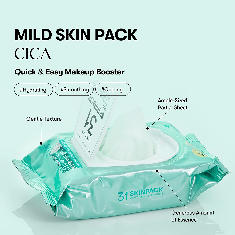 VT COSMETICS Skin Pack Sheet Mask Cica masca de fata - hidratare si calmare, 100 buc