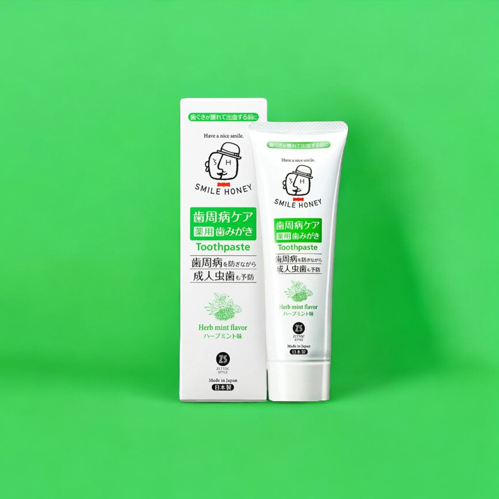 Zettoc Smile Honey Toothpaste Herb Mint Pasta de dinți 120 g – Fabricată în Japonia