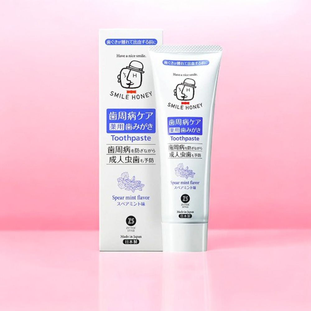 Zettoc Smile Honey Toothpaste Spear Mint 120g – Pastă de dinți japoneză pentru protecție gingivală