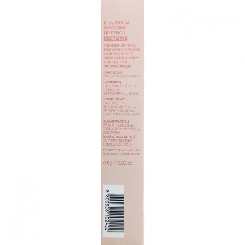 BANILA CO Smudging Lip Pencil, Be03 Salmon Nude - Creion contur buze formulat cu silica si mica, care contribuie la uniformizarea vizuala a liniilor buzelor si la mentinerea confortului pe buze