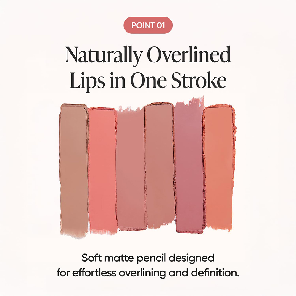 BANILA CO Smudging Lip Pencil, Be03 Salmon Nude - Creion contur buze formulat cu silica si mica, care contribuie la uniformizarea vizuala a liniilor buzelor si la mentinerea confortului pe buze