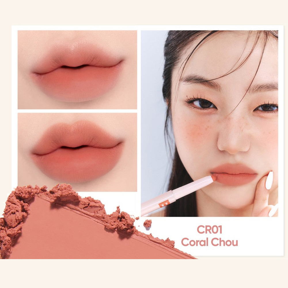 BANILA CO Smudging Lip Pencil, CR01 Coral Chou - Creion contur buze formulat cu silica si mica, care contribuie la uniformizarea vizuala a liniilor buzelor si la obtinerea unui aspect catifelat