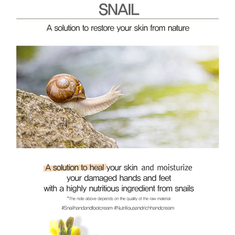 Mizon Snail Care Crema pentru maini si picioare Reparatoare Intensiva - Hidratare si Regenerare cu Extract de Melc, 100 ml