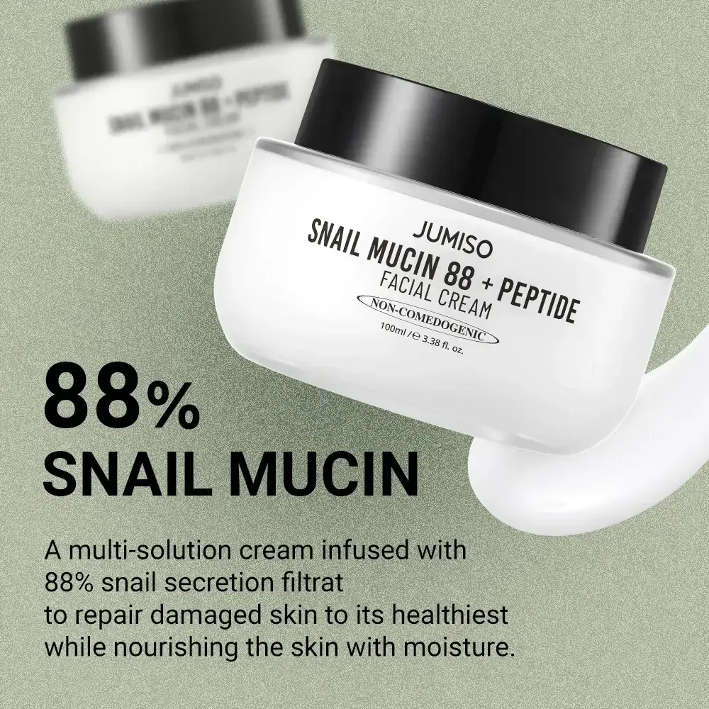 Jumiso Snail Mucin 88 + Peptide Crema pentru fata - Hidratare intensiva si regenerare, 100 ml