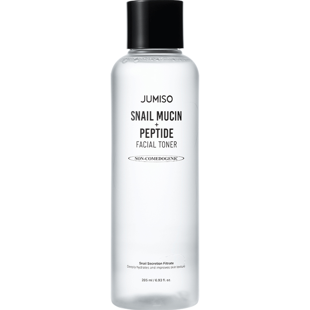 JUMISO Snail Mucin + Peptide Facial Toner, 205 ml - Toner de fata formulat cu filtrat de secretie de melc si gluconolactona, care contribuie la hidratarea, calmarea si echilibrarea pielii si la mentinerea nivelului optim de hidratare si a echilibrului pielii dupa curatare